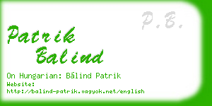 patrik balind business card