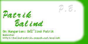 patrik balind business card